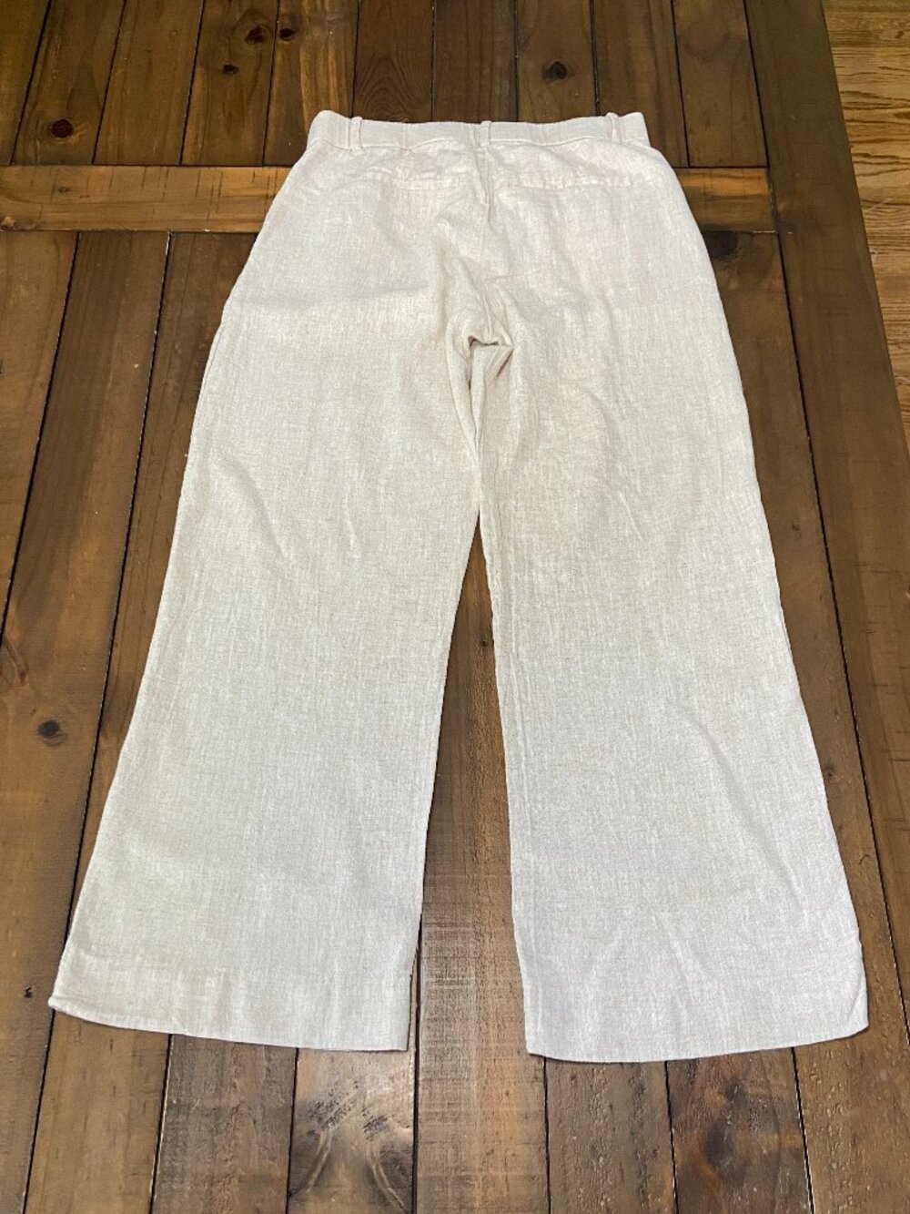 Abercrombie Sloane Linen Wide Leg Pants Oatmeal 4S